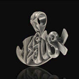 Ichthys Jesus Fish Symbol Mens Necklace Pendant by Bico Side View