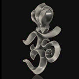 Hindu Om Creation Symbol Mens Om Necklace Pendant by Bico Side View
