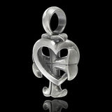 Croix de Couer Heart Cross Mens Necklace Pendant by Bico Side View