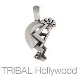 Kokopelli Music Spirit Mens Necklace Pendant by Bico Front View