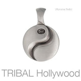 Gray Yin and Yang Tao Symbol Mens Necklace Pendant by Bico Back Side