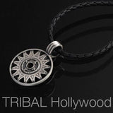 Shemesh Wisdom Sun Symbol Mens Necklace Pendant by Bico with Leather Necklace