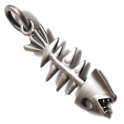 Bico Fishbones Fun Mens Fish Skeleton Necklace Pendant 