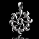Bico Oceania Strength Wave Wheel Mens Necklace Pendant Side View