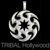 Sesa Free Spirit Wheel Mens Tribal Necklace Pendant by Bico Front View