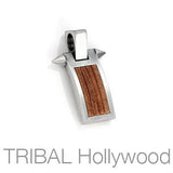PHALANX BROWN Mens Pendant with Inlaid Brown Leather by Bico 