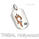 BENNU PHOENIX DOG TAG Pendant in Rosewood and Silver by Bico Australia  Back Side