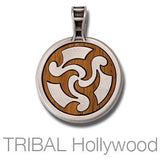 Bico Dahaka Silver Serpent God Rosewood Mens Tribal Pendant Front View
