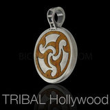 Bico Dahaka Silver Serpent God Rosewood Mens Tribal Pendant Alt View