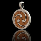 TRE Pendant in Rosewood and Silver Side View