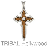 NOBLE CRUSADERS CROSS in Rosewood and Silver Front View