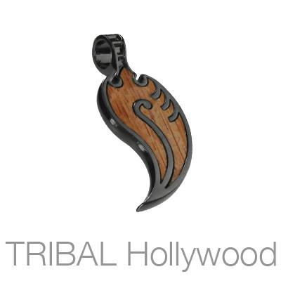 Bico Nucleus New Leaf Rosewood Mens Tribal Necklace Pendant