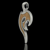 LION MANE Pendant in Silver with Rosewood Side View