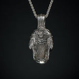 William Henry Large 3D Sugar Skull Sterling Mens Necklace 1