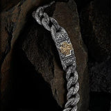 A GOLD CROSS UnKaged Sterling Silver Bracelet by Scott Kay Mens Jewelry | Tribal Hollywood Stye Shot 2