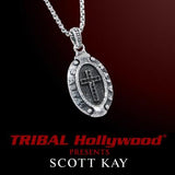 Mens Necklace Faith Cross Oval Pendant by Scott Kay