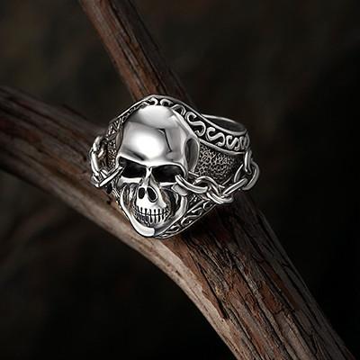 Finger Bone skull ring for men made of sterling silver 925 biker style –  Jack's Club