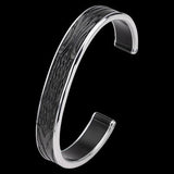 Hollis Bahringer Spade Mens Cuff Bracelet in Black Steel 1