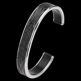 Hollis Bahringer Spade Mens Cuff Bracelet in Black Steel 1
