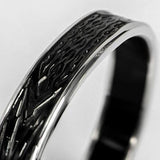 Hollis Bahringer Spade Mens Cuff Bracelet in Black Steel Close-up