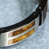 Hollis Bahringer Palisander Rosewood and Steel Mens Bracelet Close-up