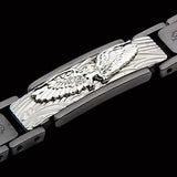 Hollis Bahringer Freedom Eagle 316L Steel Mens Bracelet Close-up