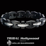 Hollis Bahringer Gotham Mens Black Steel Bracelet