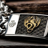 Hollis Bahringer Kingdom Dragon Mens Steel Bracelet Close-up 2