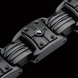 Hollis Bahringer Black Armor Mens Black Steel Bracelet Close-up