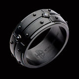 Hollis Bahringer Black Armor Mens Black Stainless Steel Ring Alt View
