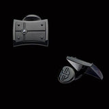 Hollis Bahringer Black Armor Black Stainless Steel Cufflinks Alt View