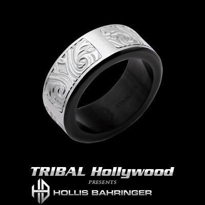 Hollis Bahringer Stainless Steel Triumph Mens Ring