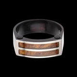 Hollis Bahringer Palisander Rosewood and Steel Mens Ring 1