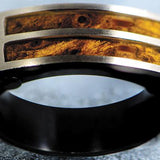 Hollis Bahringer Palisander Rosewood and Steel Mens Ring Close-up