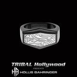 Hollis Bahringer Gotham Mens Black Steel Ring