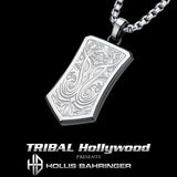 Hollis Bahringer Triumph Shield Steel Mens Necklace