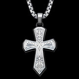 Hollis Bahringer Mens Steel Triumph Cross Necklace 2