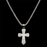 Hollis Bahringer Mens Steel Triumph Cross Necklace 1