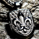 Hollis Bahringer French Quarter Fleur de Lis Steel Necklace Close-up