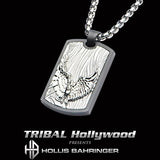 Hollis Bahringer Freedom Eagle Steel Dog Tag Mens Necklace