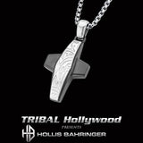 Hollis Bahringer Gotham Cross Modern Mens Steel Necklace