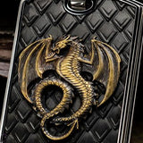 Hollis Bahringer Kingdom Dragon Dog Tag Black Steel Necklace Close-up