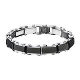 Mens Reversible Black and Steel Bracelet DOUBLE TIME