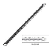 Mens Reversible Black and Steel Bracelet DOUBLE TIME Flat View