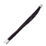 4x4 Black Four Cord Multi-Style Leather Mens Bracelet Flat View