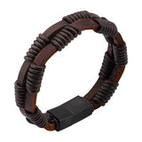 Nightrope Mens Leather Bracelet in Dark Brown