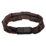 Nightrope Mens Leather Bracelet in Dark Brown 1