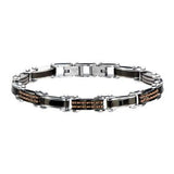 Two-Sided Bracelet DOUBLE TROUBLE Black and Rose Gold Steel