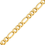 Italiano Gold IP Stainless Steel Figaro Chain Mens Bracelet Close-up View
