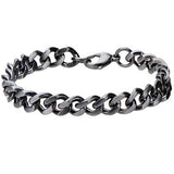 Fully Armed Gunmetal IP Steel Mens Curb Link Bracelet